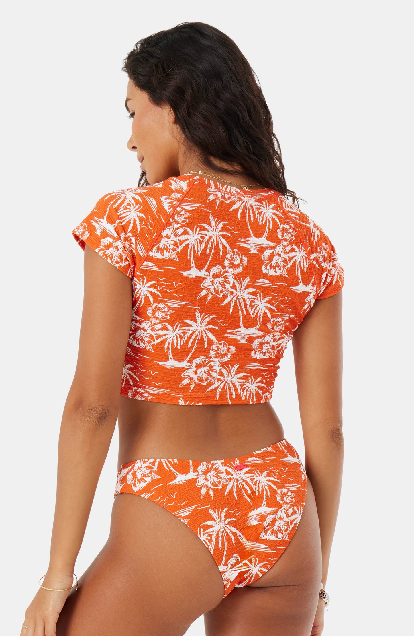 Vacay Vibes Short Sleeve Crop Rash Guard