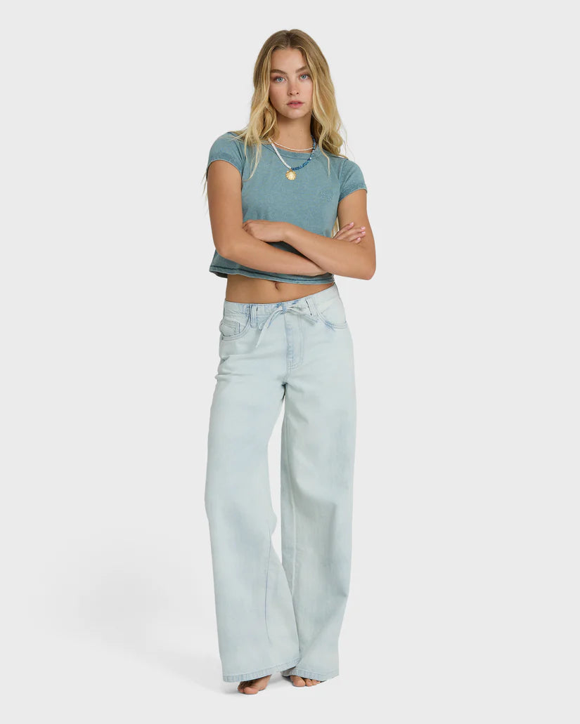 Jade Saltwashed Elastic Waist Pant