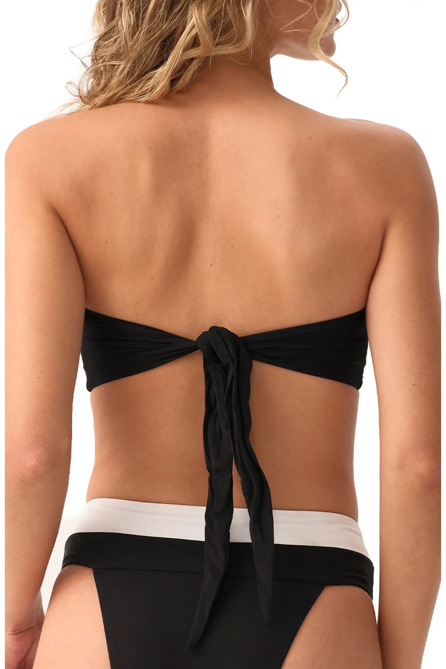 Jet Black Detail Bandeau Bikini Top