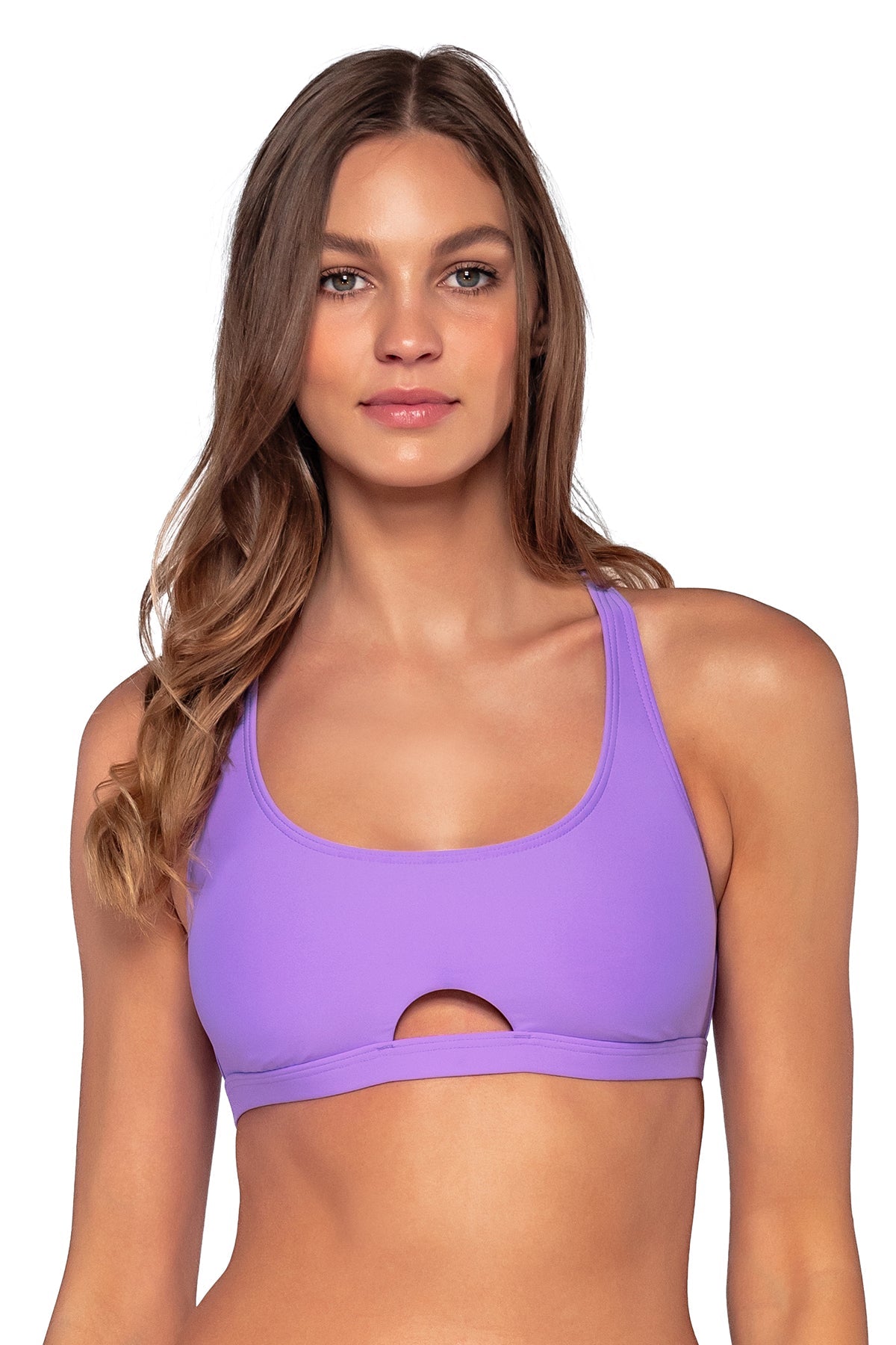 Brandi bralette bikini top in Passion Flower — relaxed view 1, Sunsets