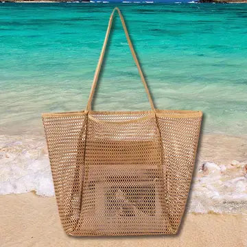Cut-Out Mesh Beach Tote