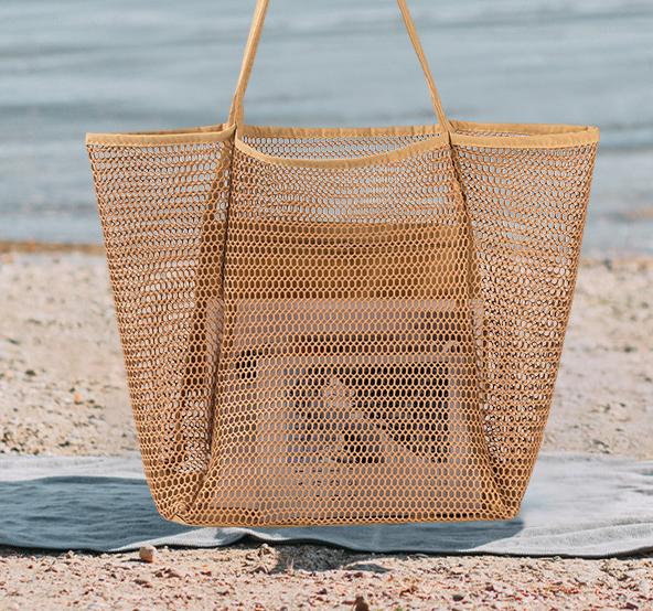 Cut-Out Mesh Beach Tote
