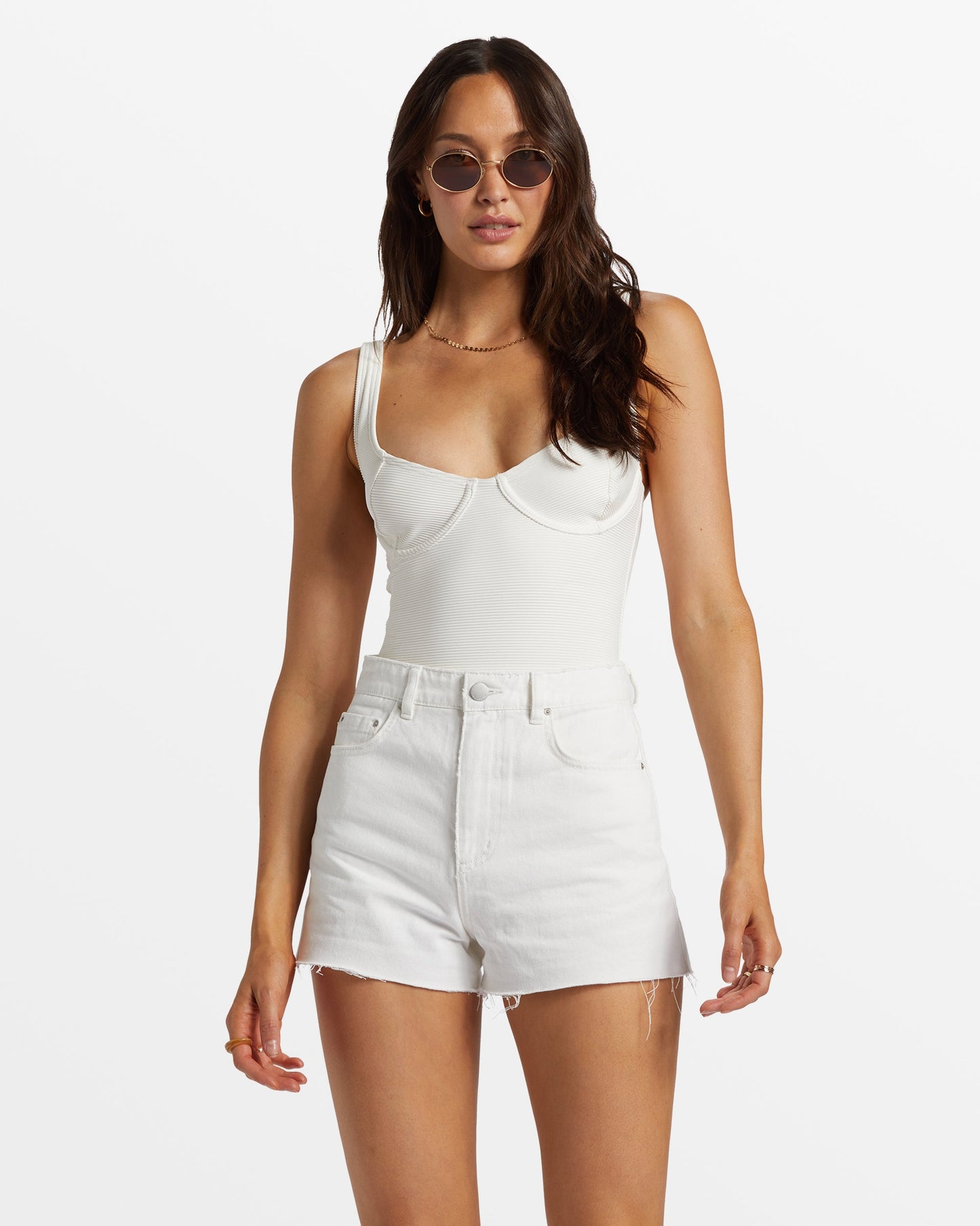 High Tides denim shorts in Salt Crystal — front view, Billabong
