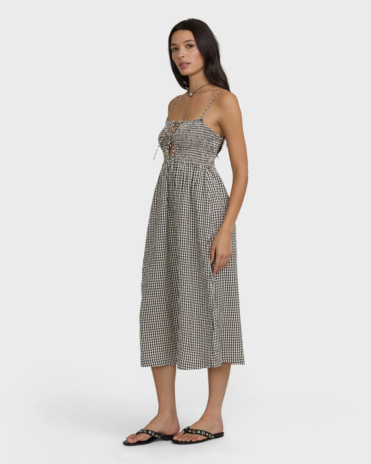 Beach Check Midi Dress