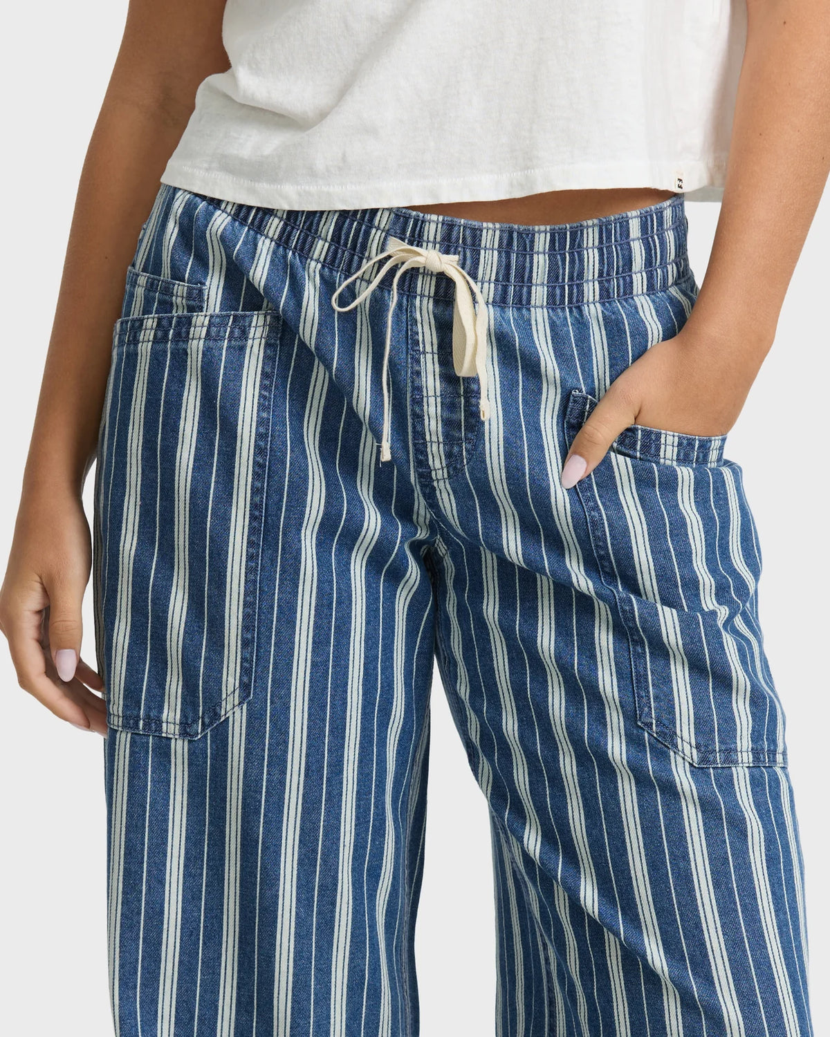 Zonte Elastic Waist Saltwashed Denim Pants