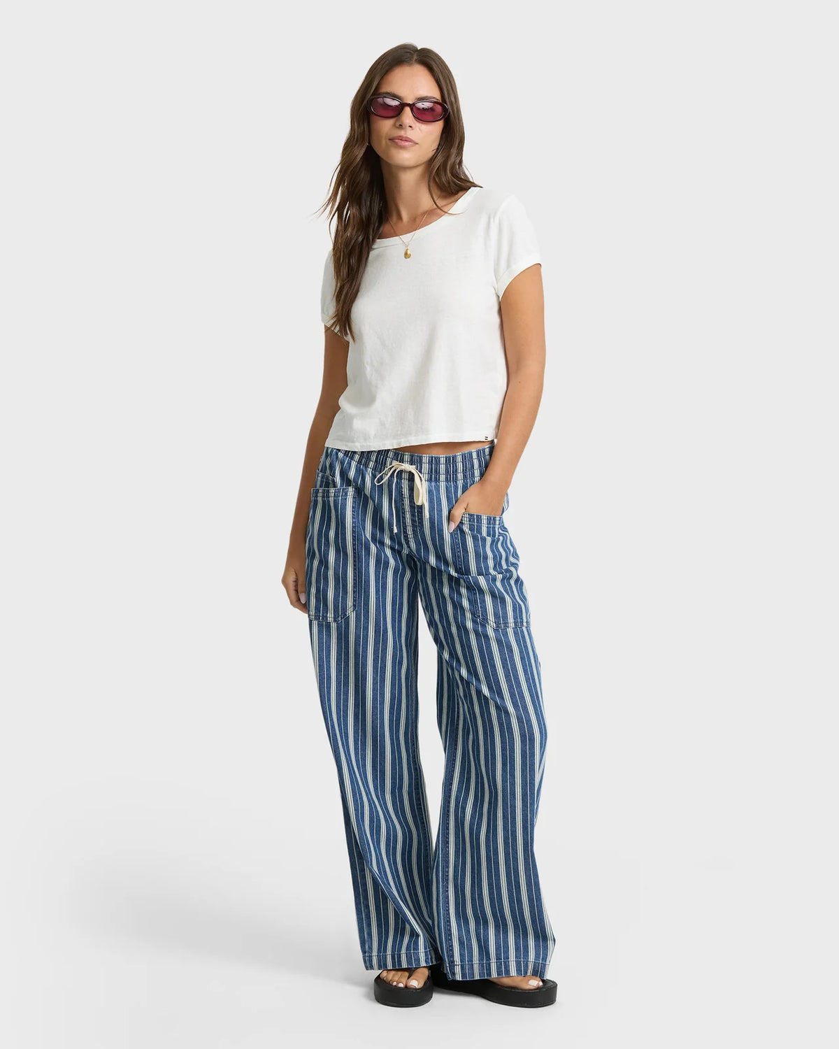 Zonte Elastic Waist Saltwashed Denim Pants
