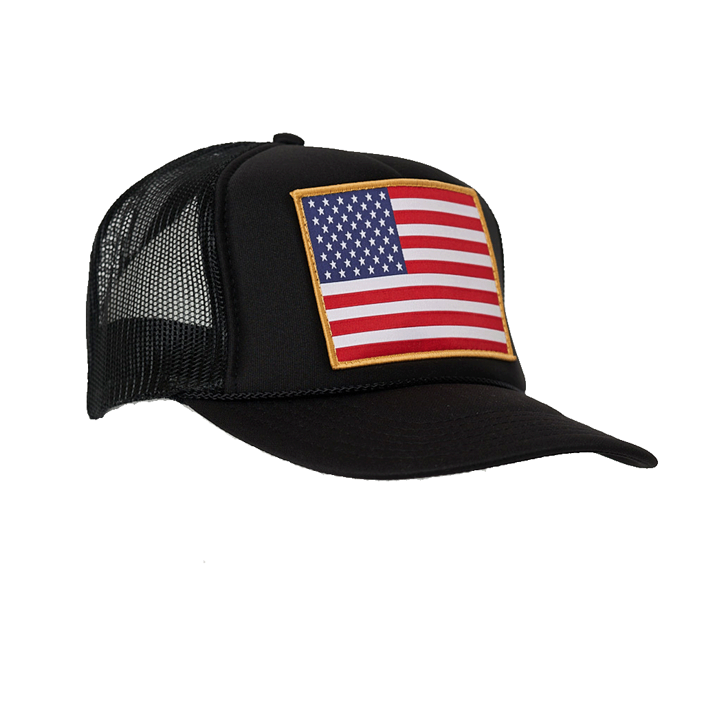 American Flag Patch Trucker Hat
