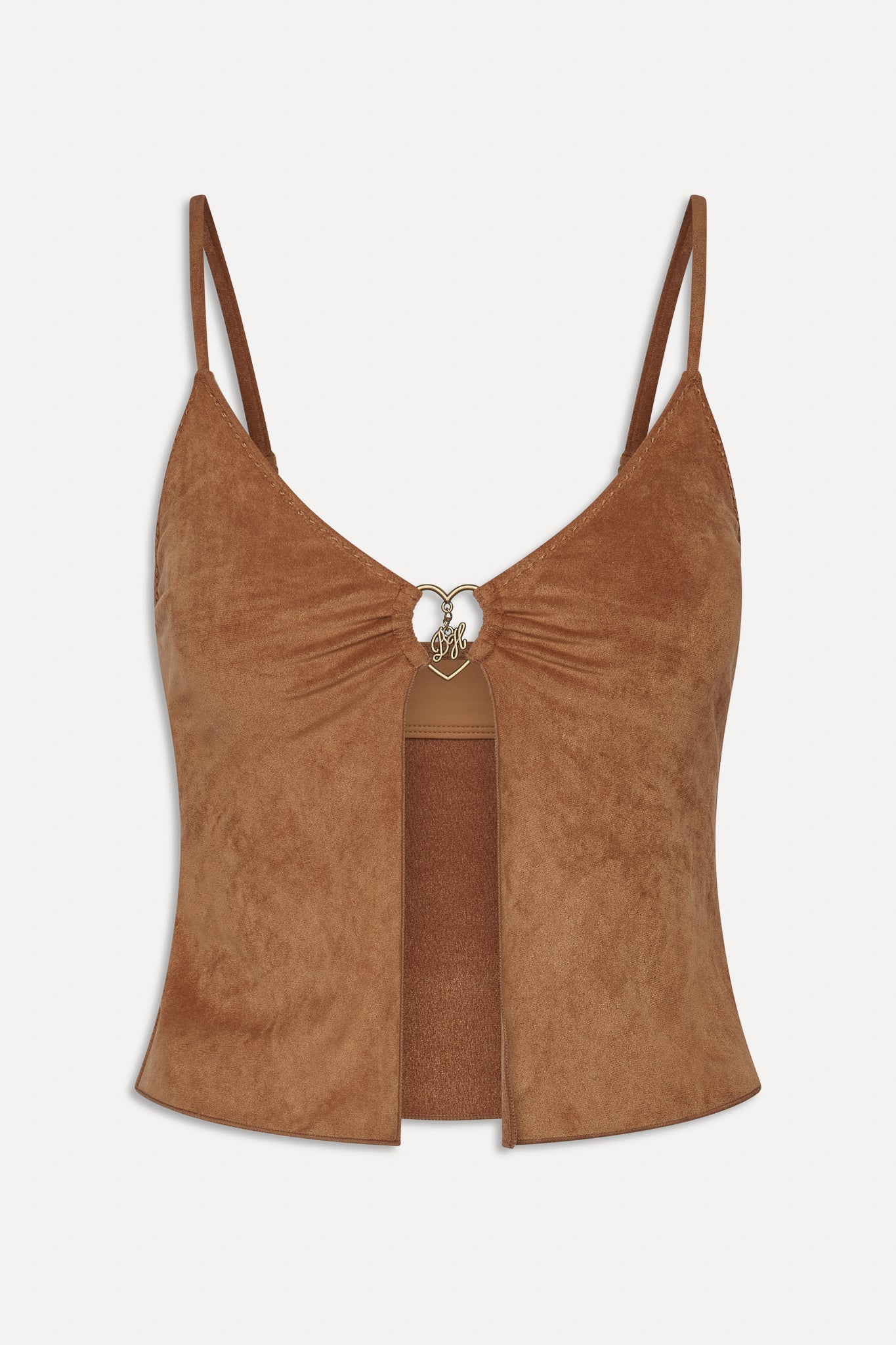 Bella Hadid x Frankies Lucy Suede Tankini Bikini Top