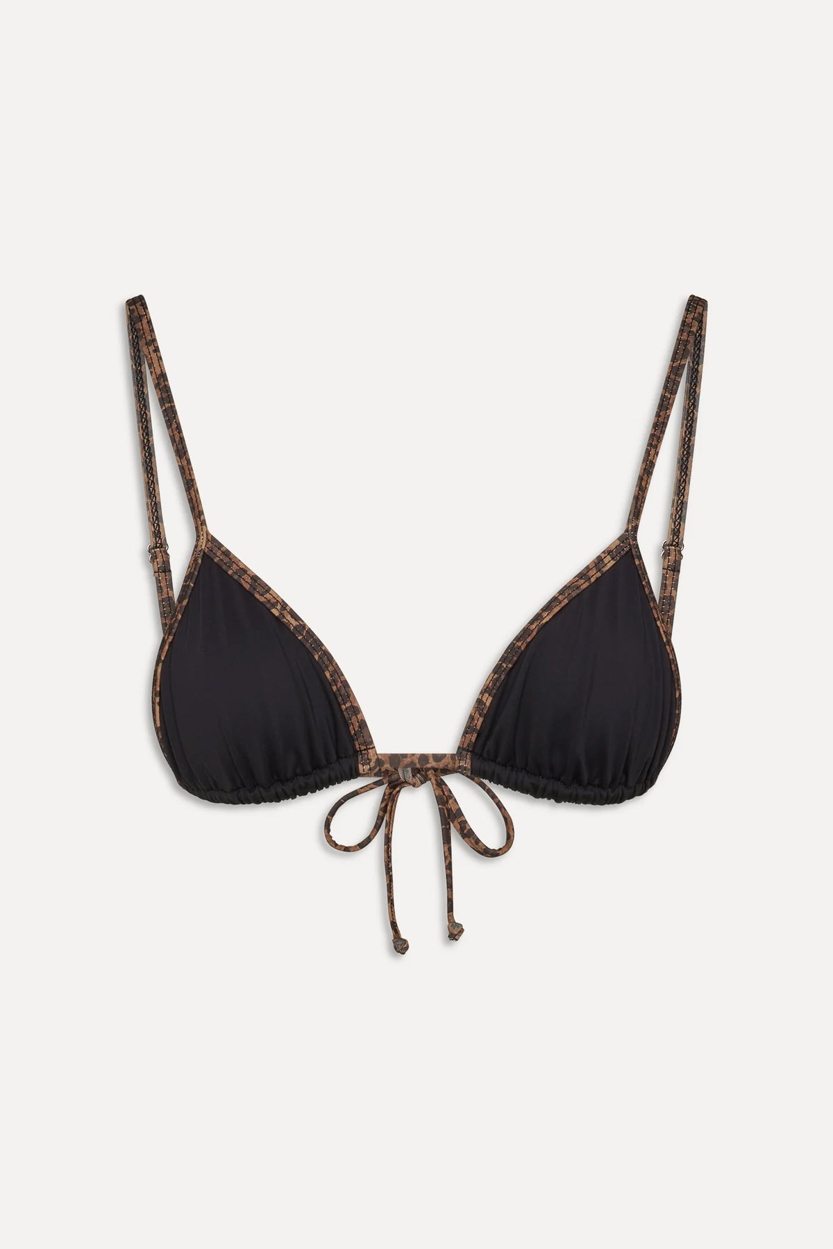 Lumia triangle bikini top in Lucky Leopard — product view, Frankies Bikinis
