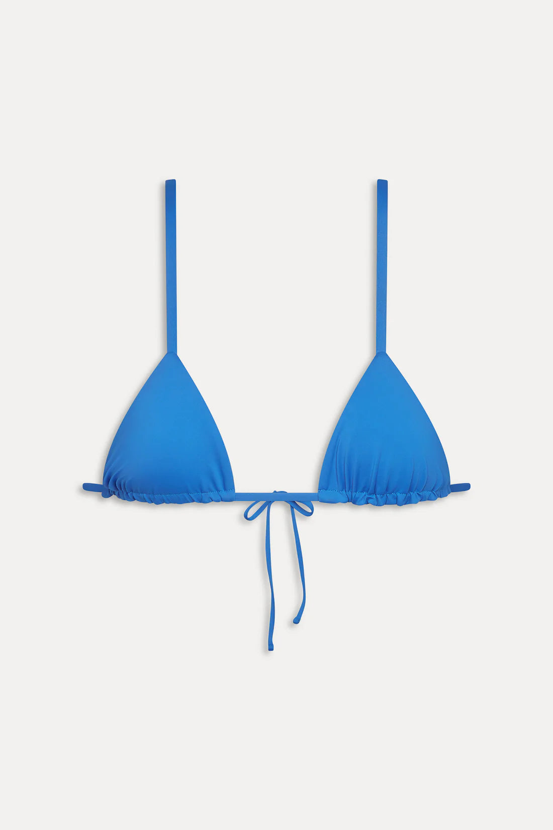 Lumia triangle bikini top in Lake Blue — product view, Frankies Bikinis