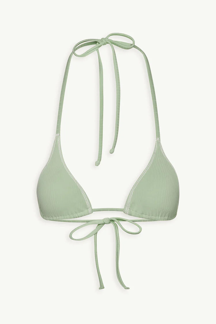 Nick skimpy triangle halter bikini top in Minty — product view, Frankies Bikinis