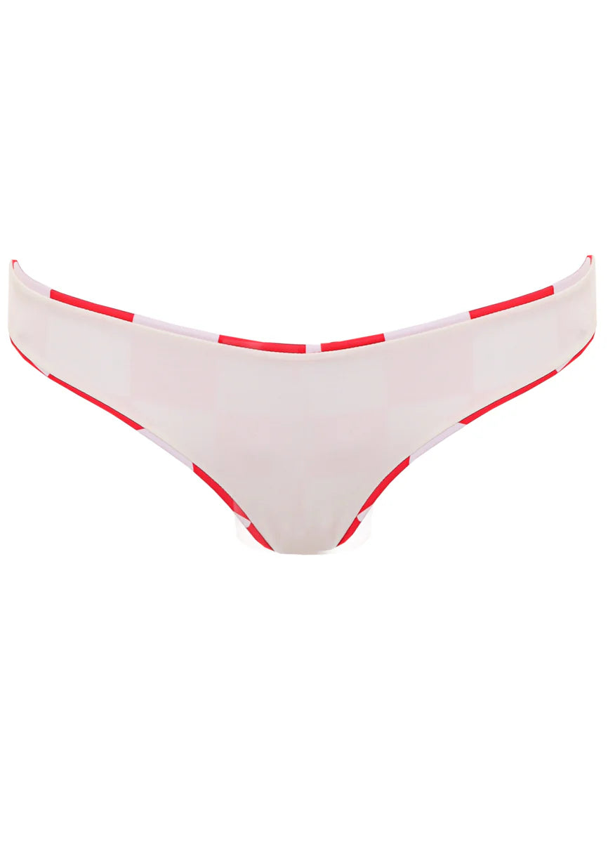 Cherry Checker Flirt Low Rise Thin Side Bikini Bottom