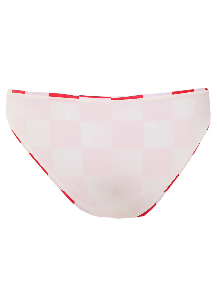 Cherry Checker Flirt Low Rise Thin Side Bikini Bottom