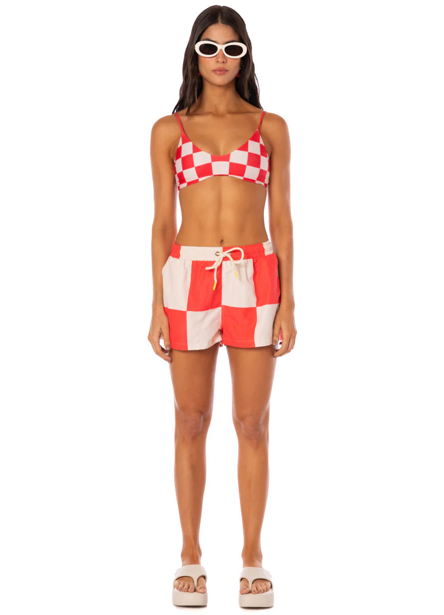Cherry Checker Flirt Low Rise Thin Side Bikini Bottom