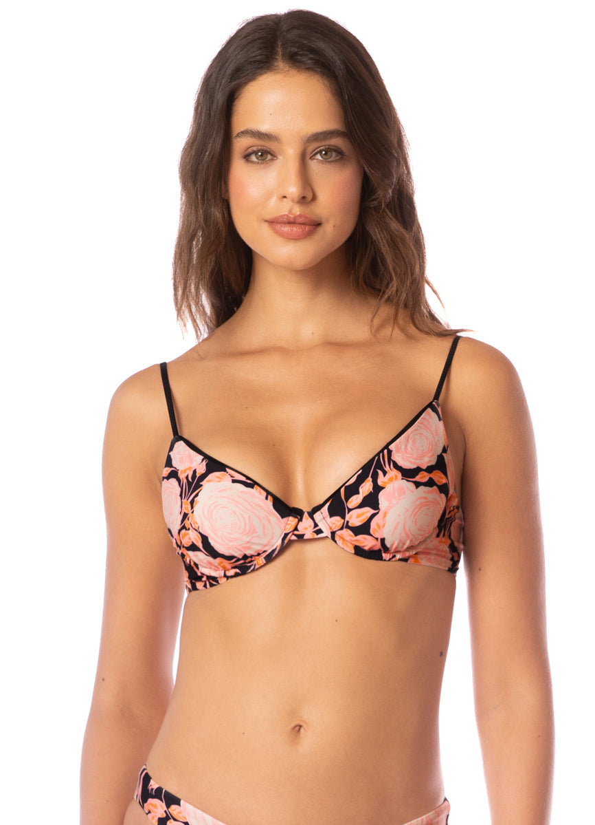 Rose Petals Dainty Underwire Bikini Top