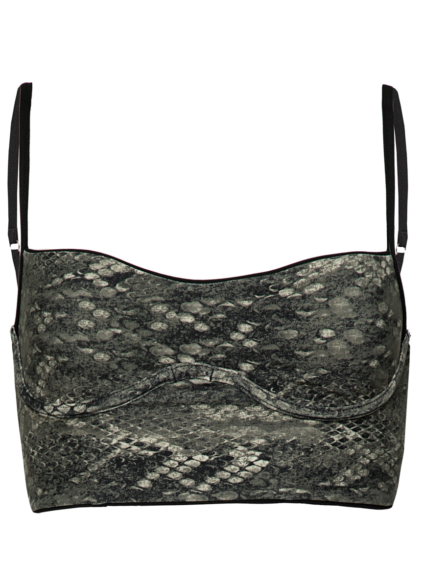 Midnight Shadow Twinkly Underwire Bustier Bikini Top