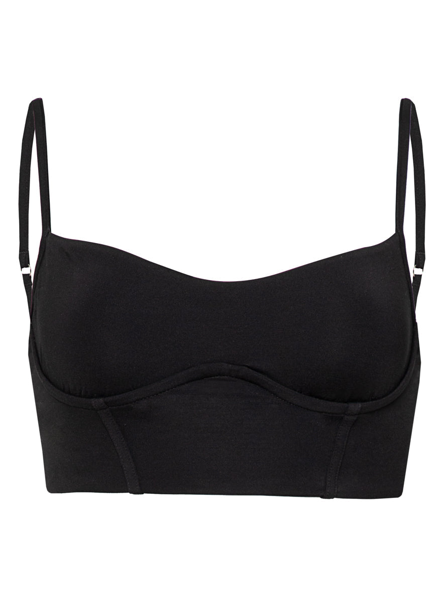 Midnight Shadow Twinkly Underwire Bustier Bikini Top