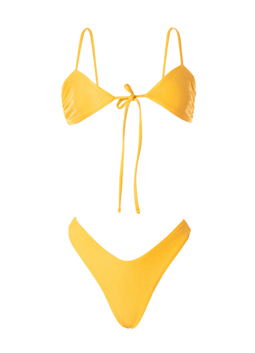 Sunbeam Glow Dubai Front Tie Bralette Bikini Top