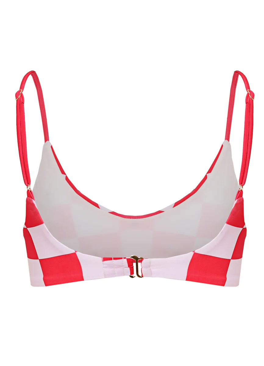 Cherry Checker Liberties Classic Bralette Bikini Top