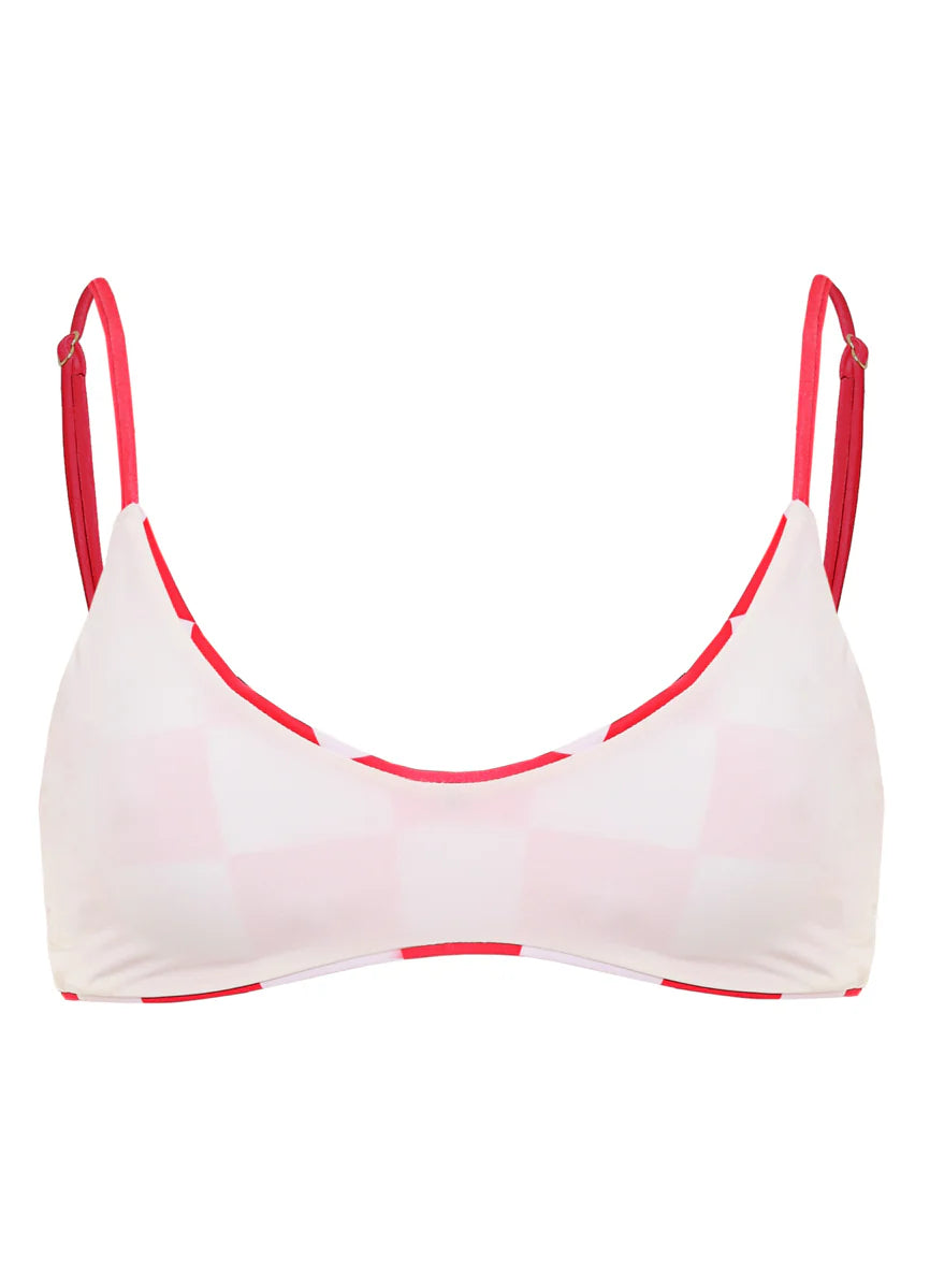 Cherry Checker Liberties Classic Bralette Bikini Top