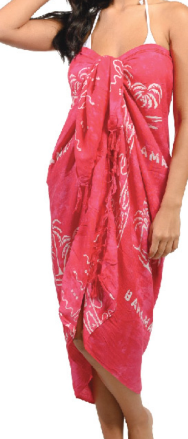 Sheer dobby sarong cover-up