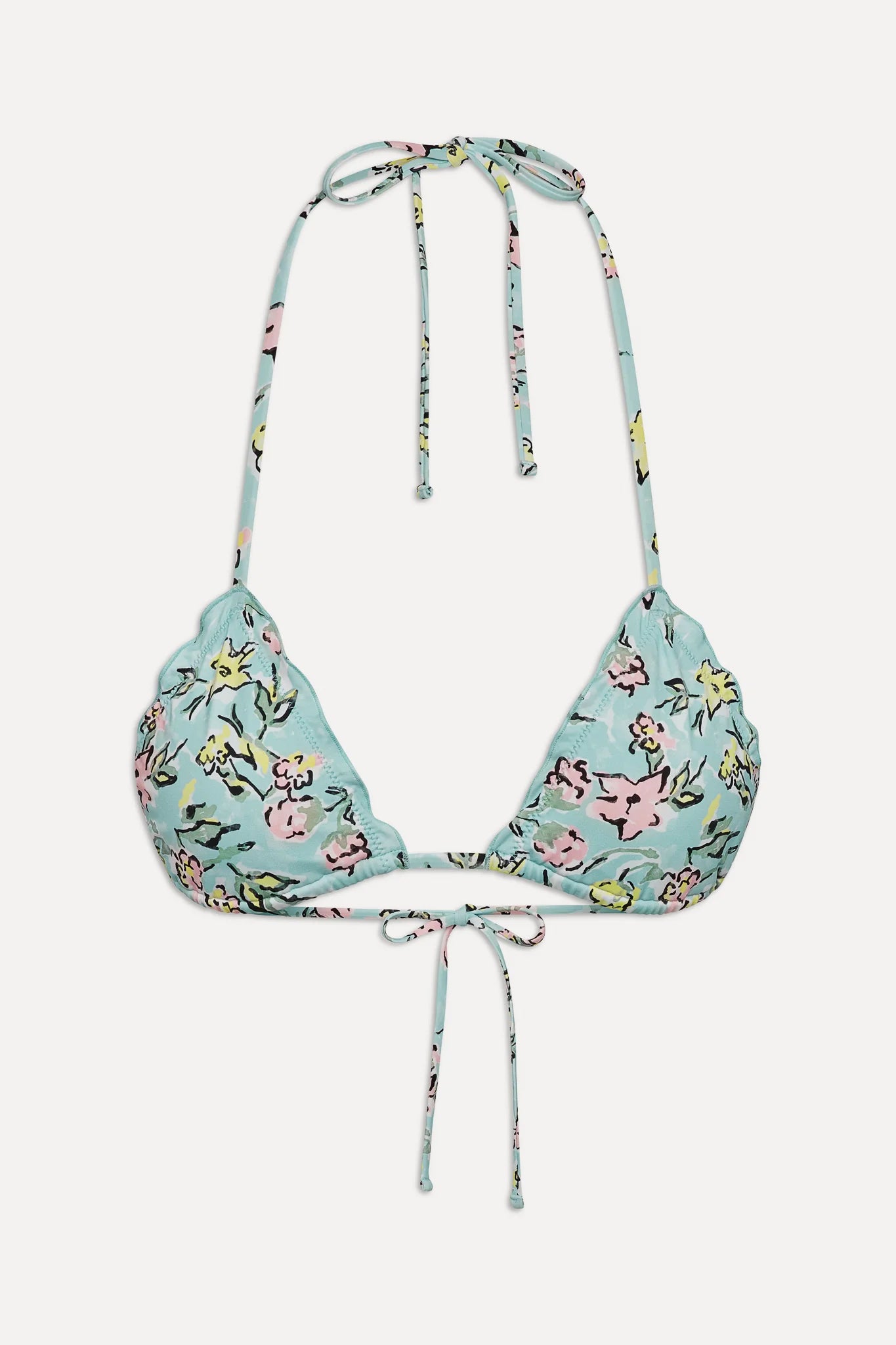 Tidal Ruffle Triangle Bikini Top