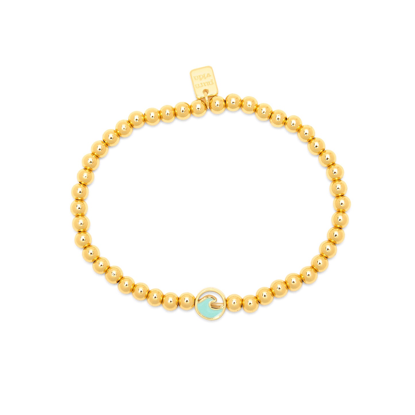 Enamel Wave Ball Bead Stretch Bracelet