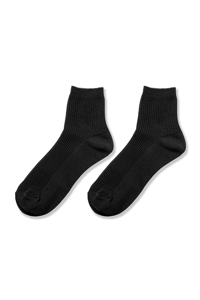 Ribbed Crew Socks