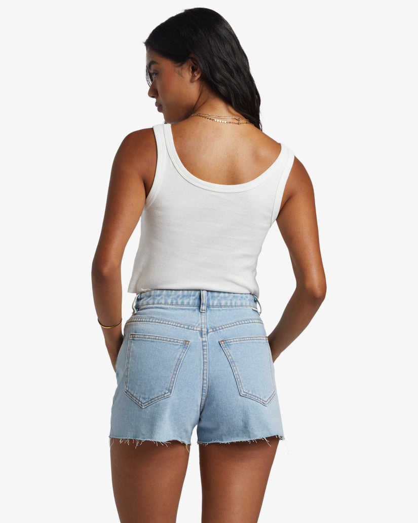 High Tides denim shorts in Soft Indigo — back view, Billabong
