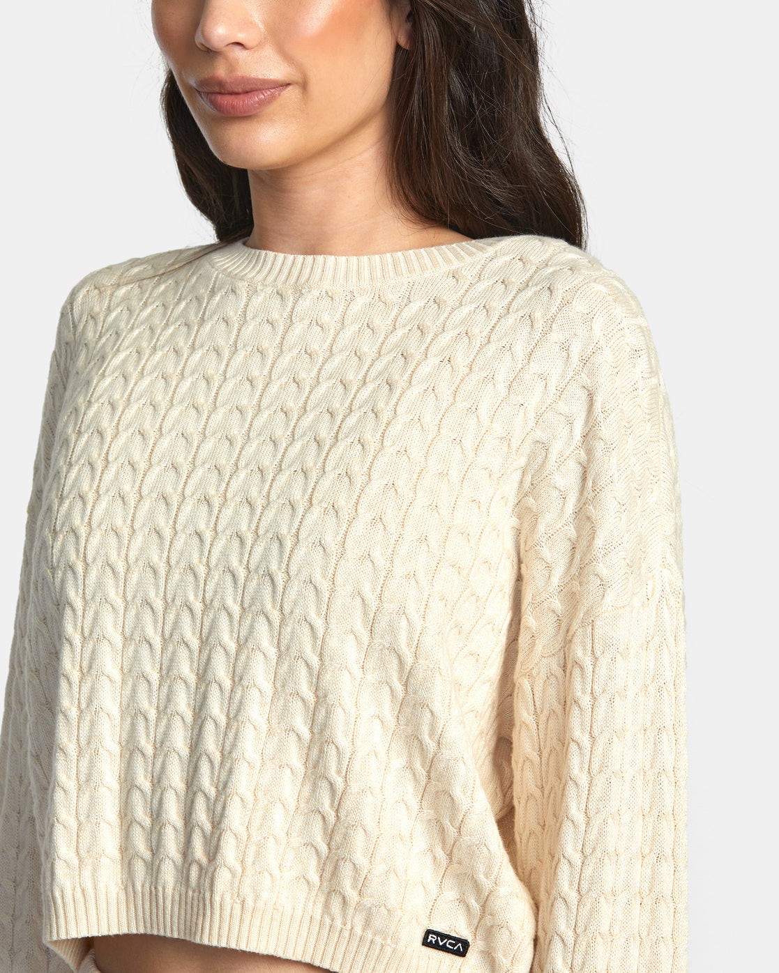 Soft Cable Knit Cropped Sweater