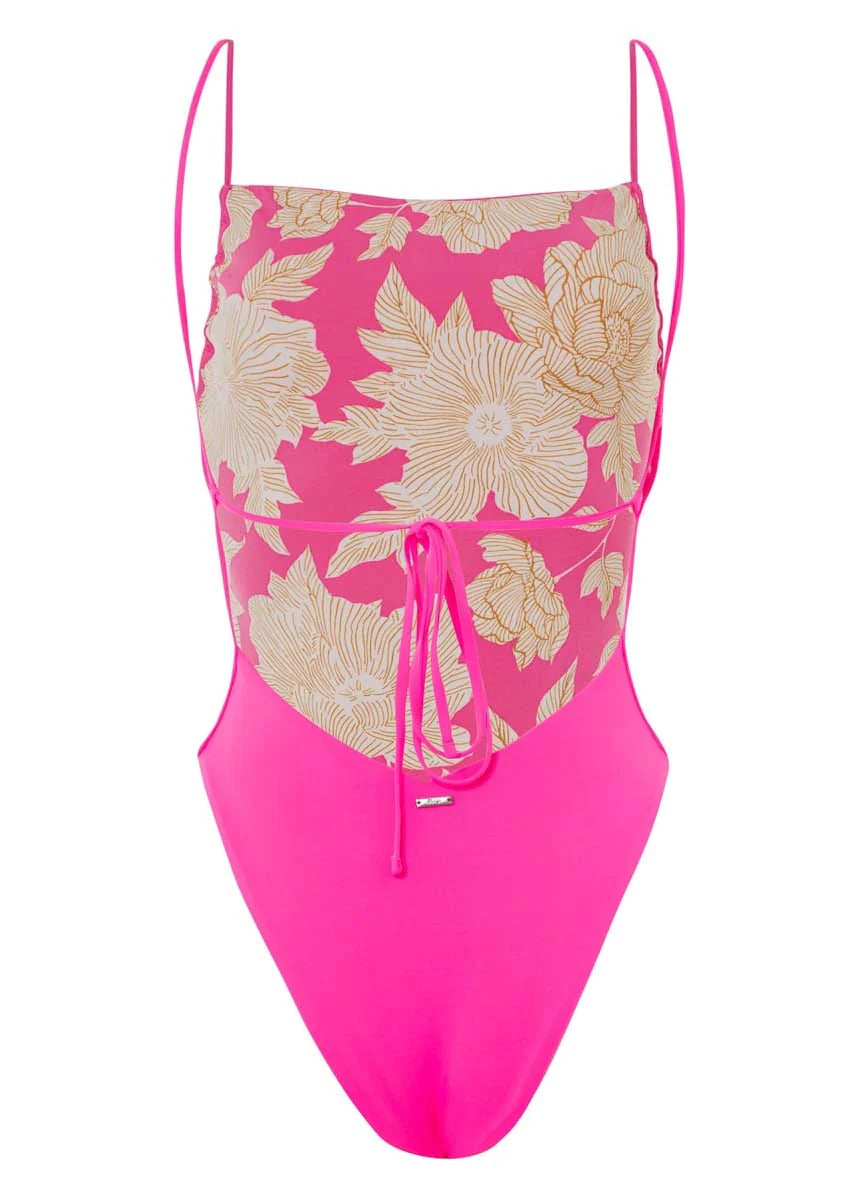 Radiant Pink Brittany one-piece swimsuit in Radiant Pink — view 4, Maaji