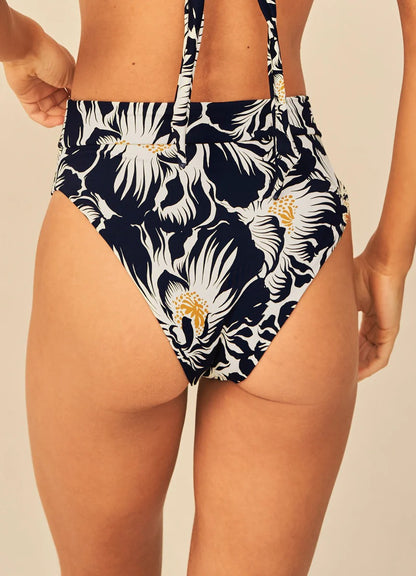 Delft Flowers Suzy Q High-Waist Bikini Bottom