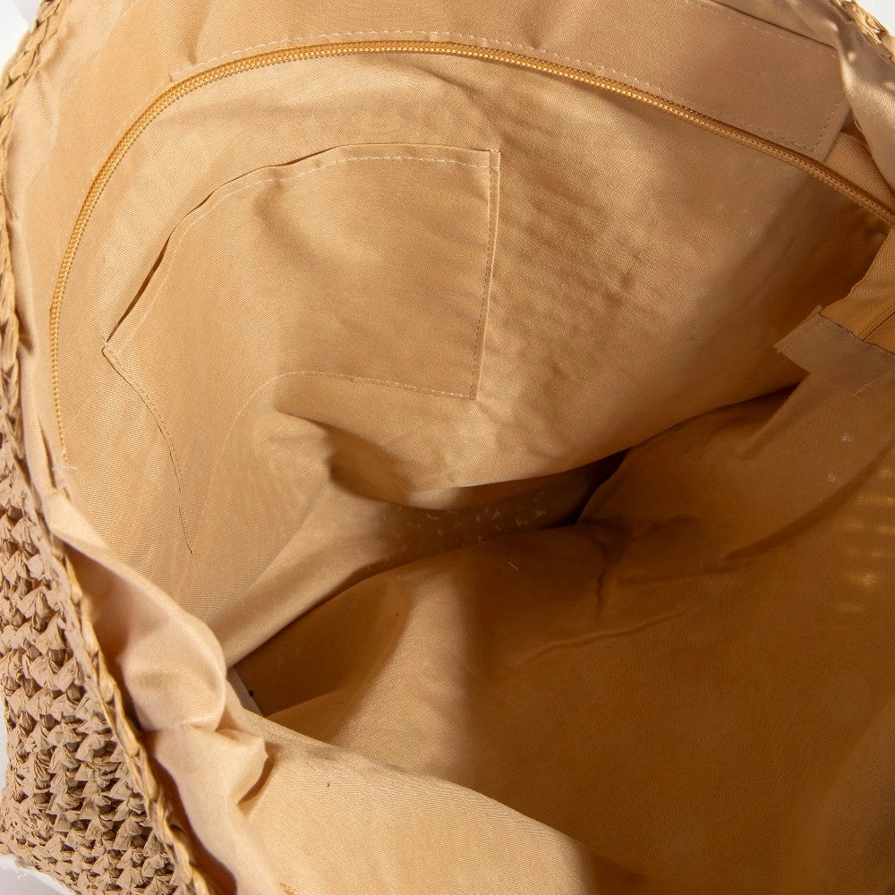 Straw Braided Hat Carrier Tote Bag