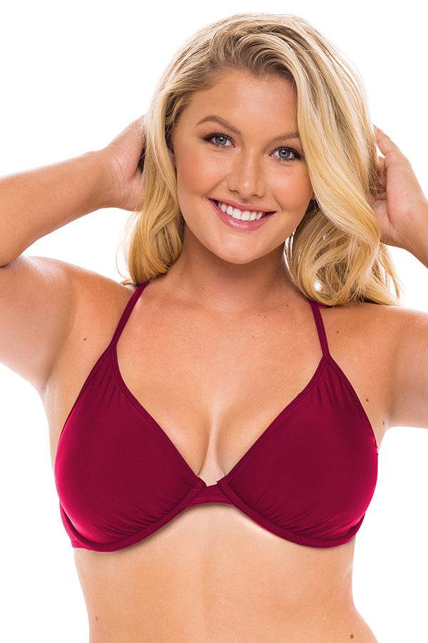 Flawless underwire cross-back bralette bikini top by H2Oh Colours