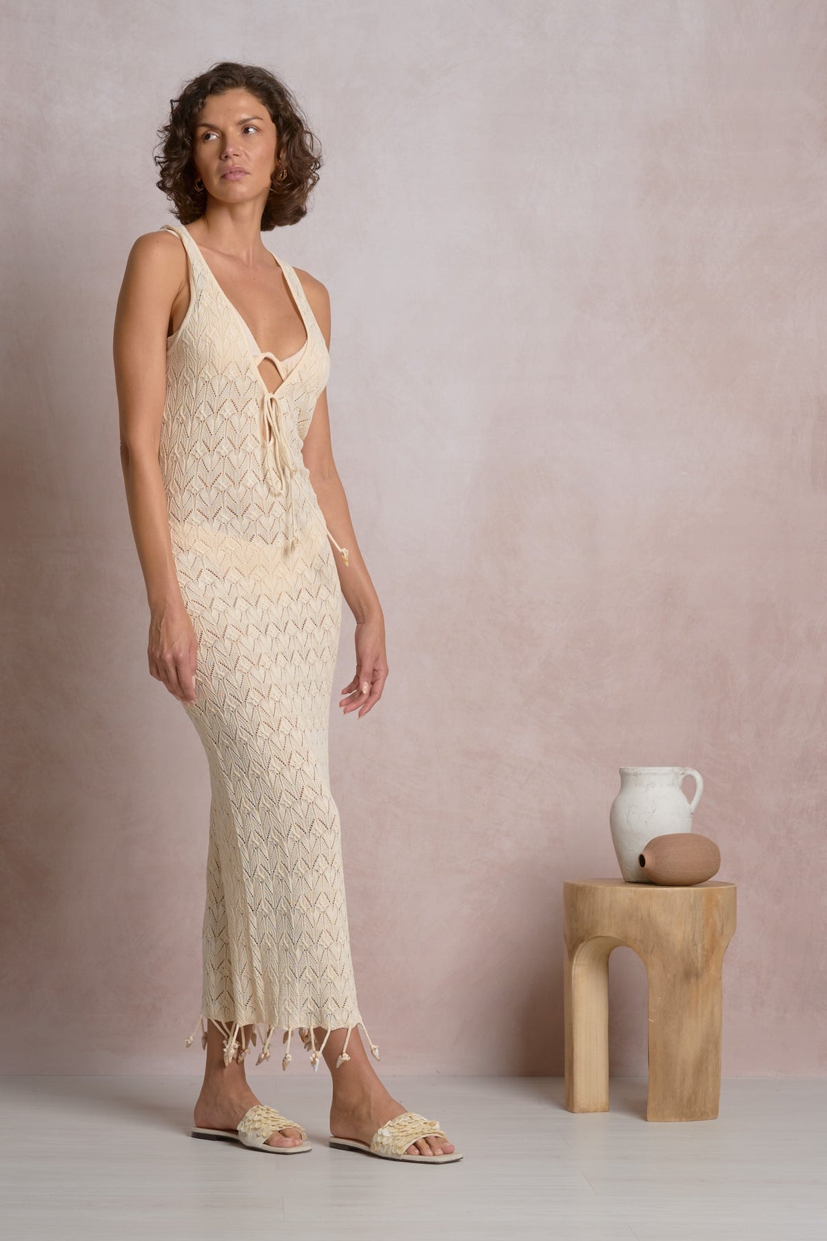 Crochet Tassel Maxi Dress