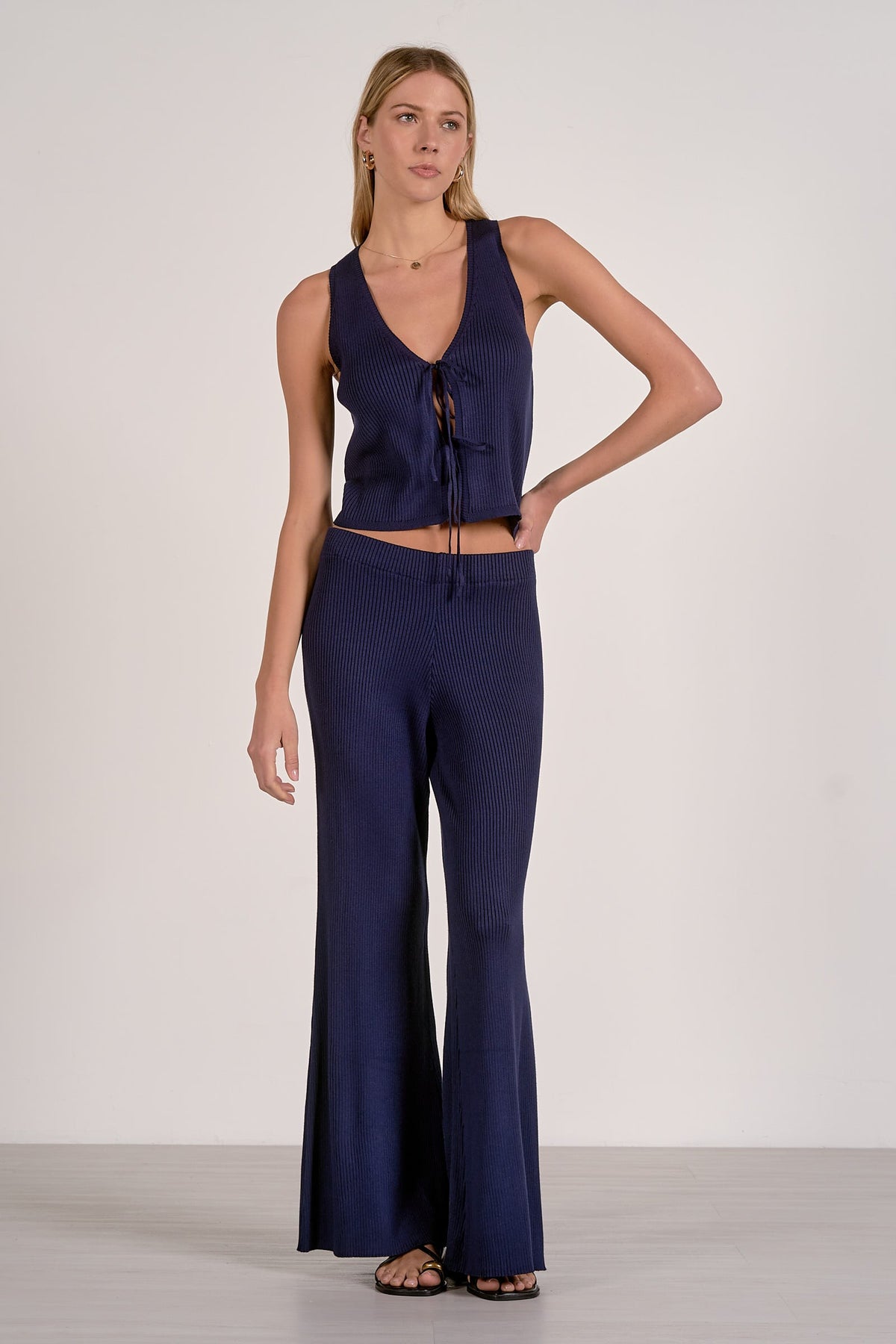 Straight Leg Ribbed Pant