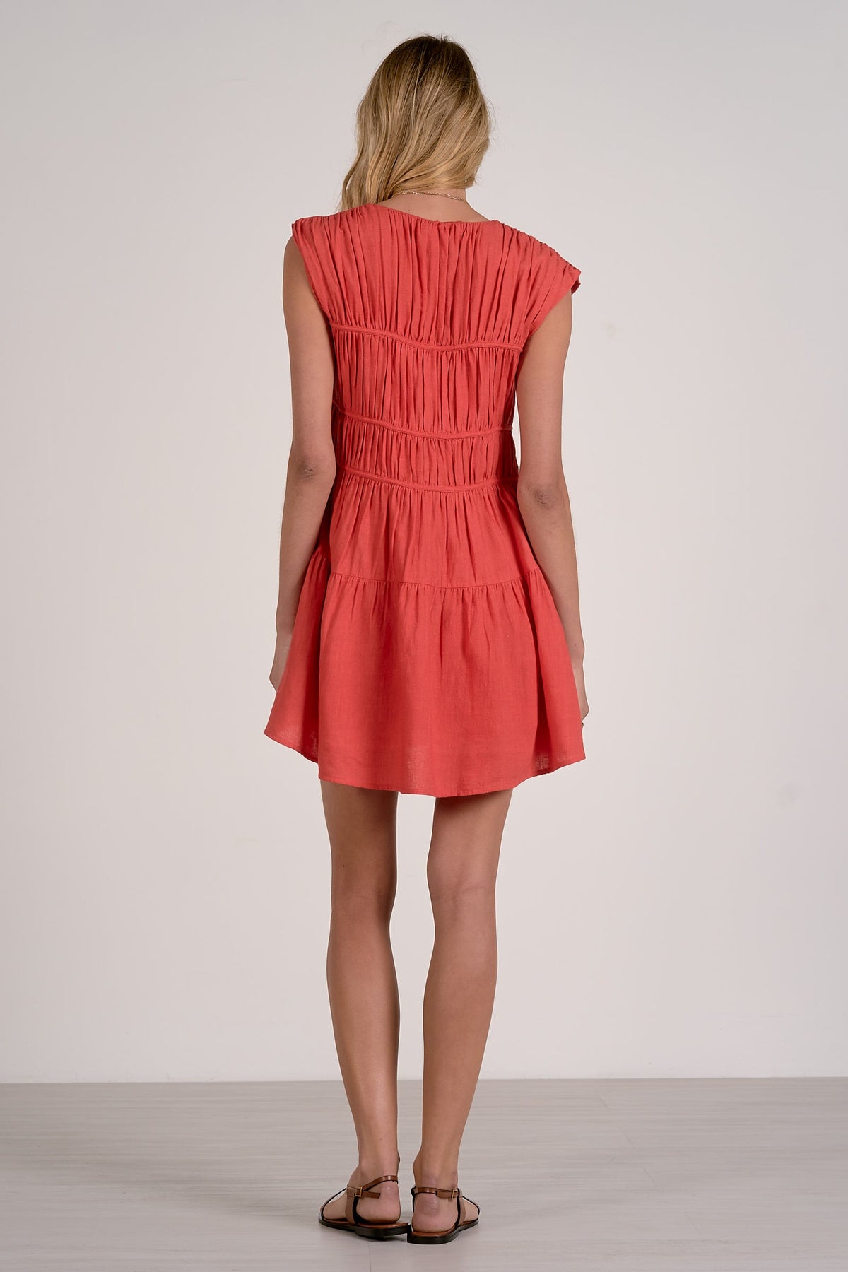 Tiered Cap Sleeve Mini Dress