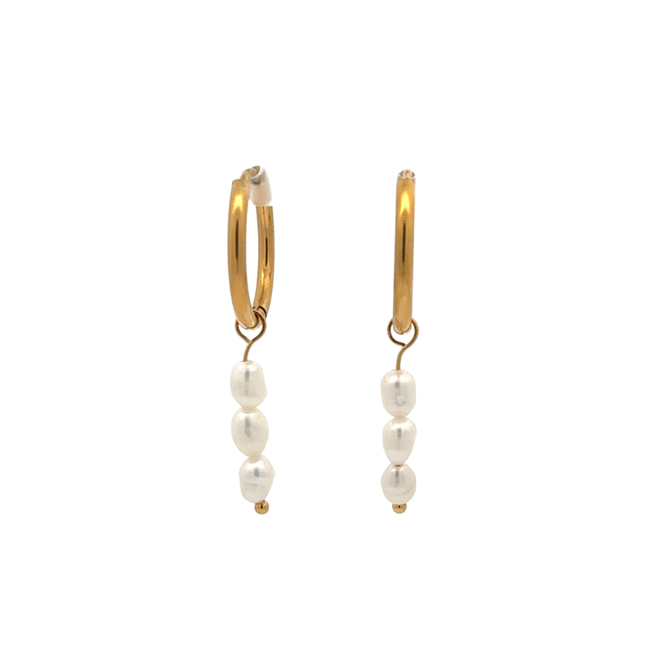 Pearl Dangle Huggie Earring