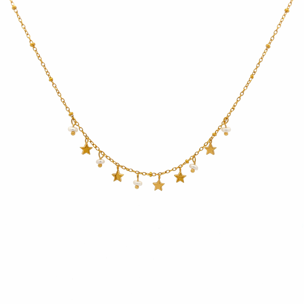 Stars & Pearls Charm Necklace