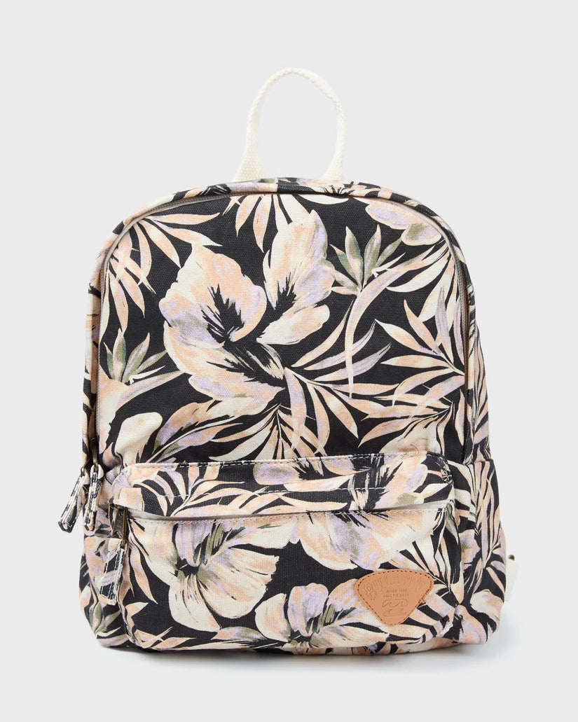Mini Mama mini backpack in Black Floral — detail view, Billabong