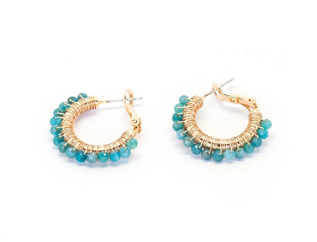 Pismo Mini Hoop Salty Stone Earrings