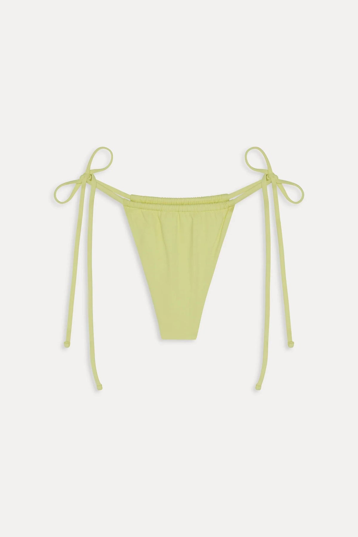 Tia skimpy string bikini bottom in Yellow Mojito — product detail view, Frankies Bikinis