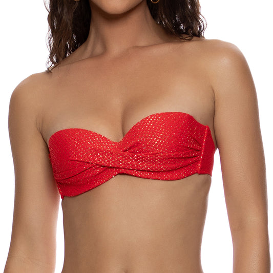Sunkiss Glow Underwire Push Up Bandeau Bikini Top