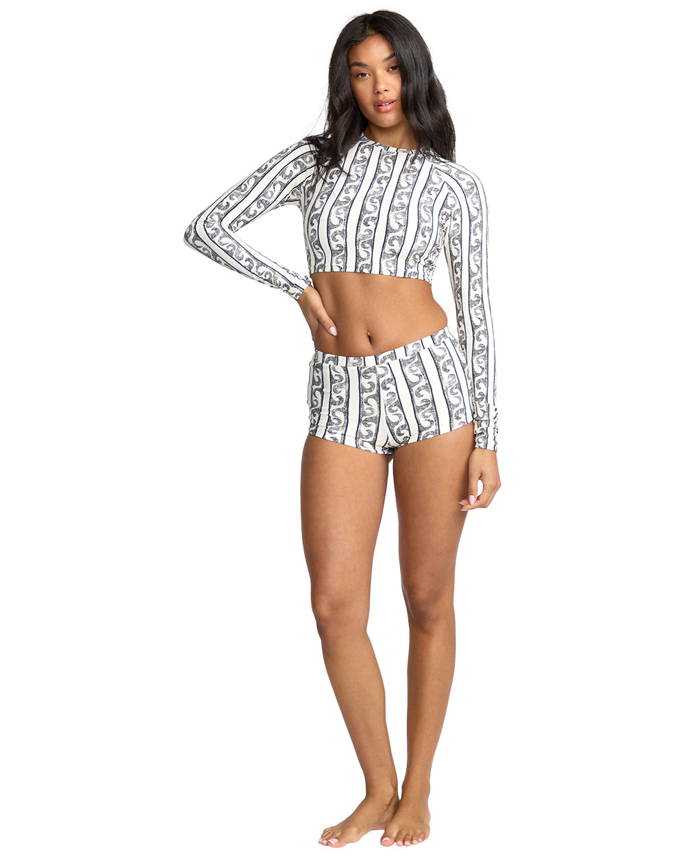 Wave Watcher Crop Longsleeve Rashguard