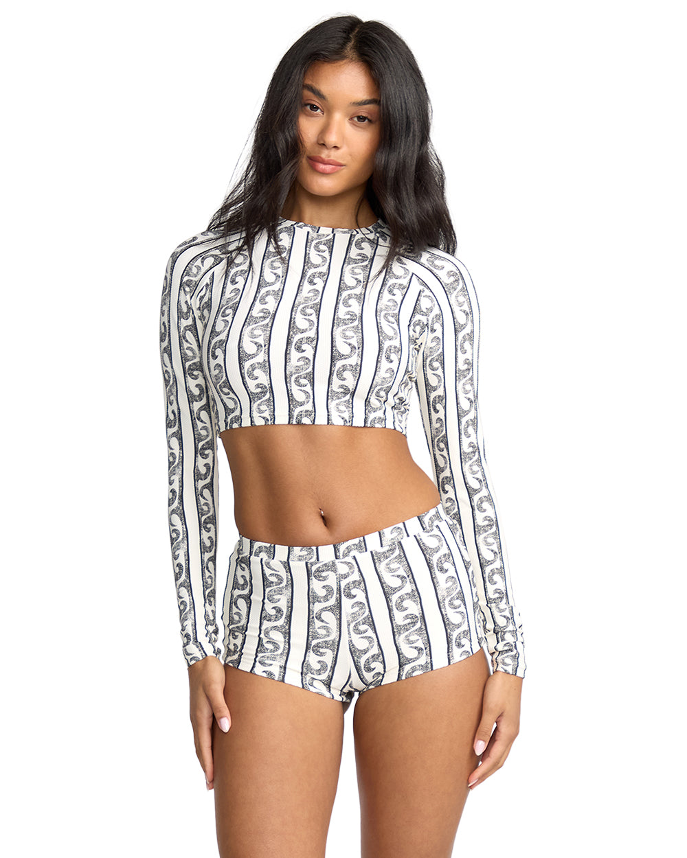 Wave Watcher Crop Longsleeve Rashguard