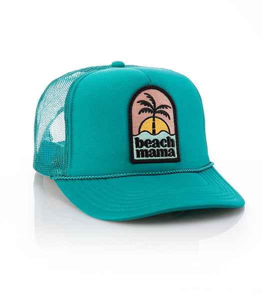 Beach Mama patch trucker hat by Local Beach — lifestyle view 5