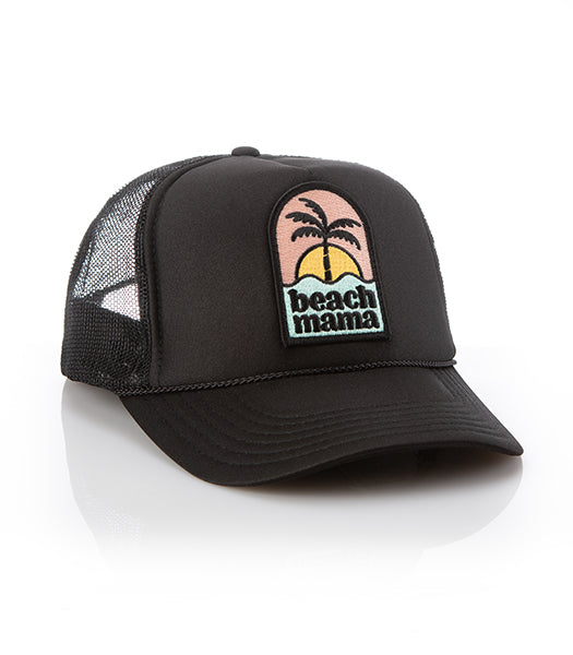 Beach Mama patch trucker hat by Local Beach — lifestyle view 4