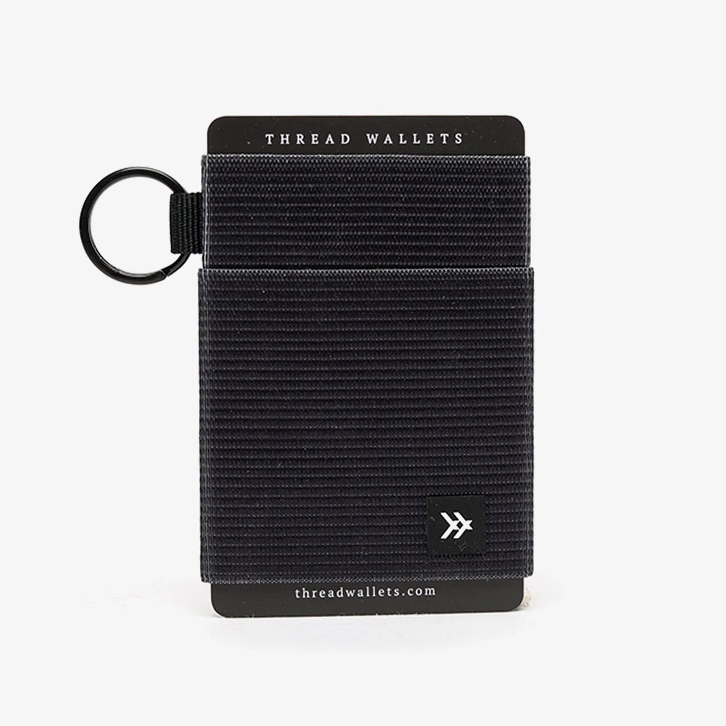 Thread elastic wallet in Black by Thread Wallets — front view