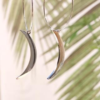Crescent Moon Hoop Earrings The Bikini Shoppe