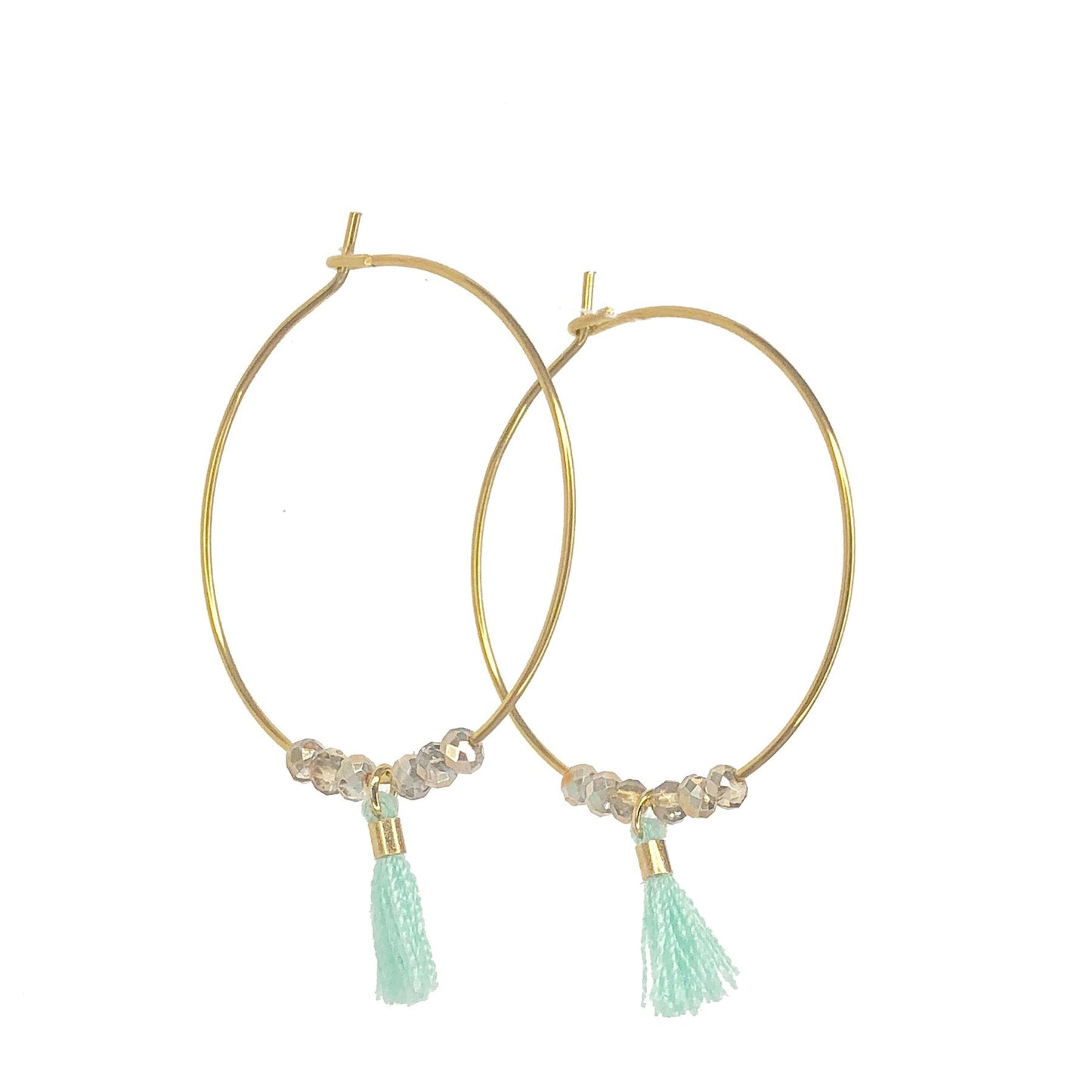Dainty Mini Tassel Hoop Earrings The Bikini Shoppe